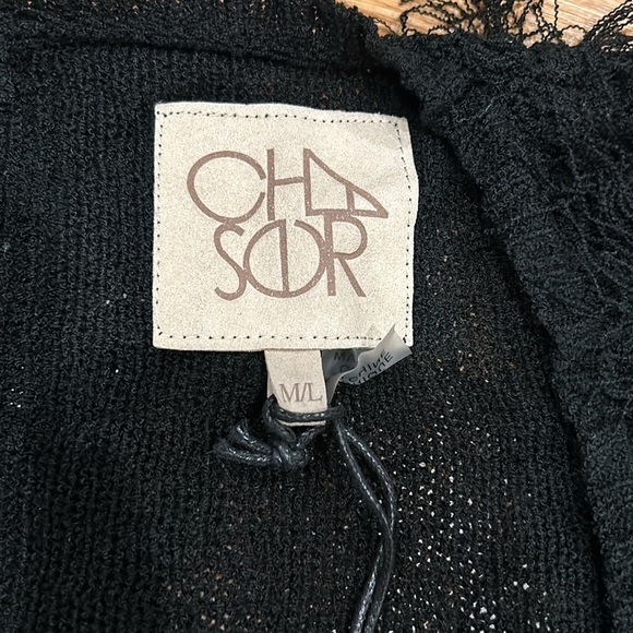 Chaser x Revolve Open Front fringe Kimono in Black medium/large new - Picture 3 of 5